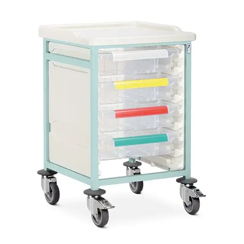 Caretray Trolley (Single Column, 4 Trays)