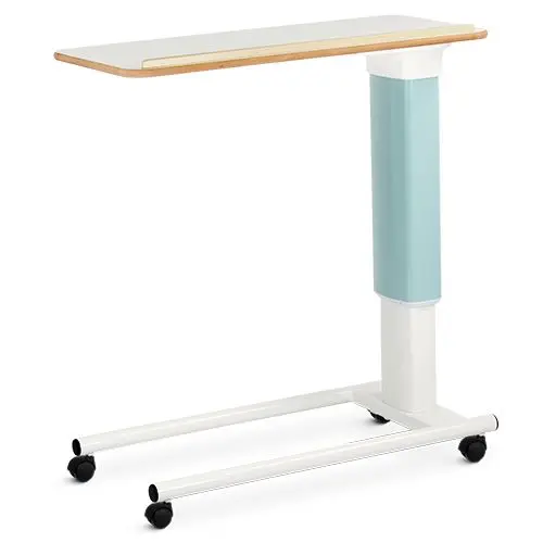 Height Adjustable Overbed Table (Gray White)